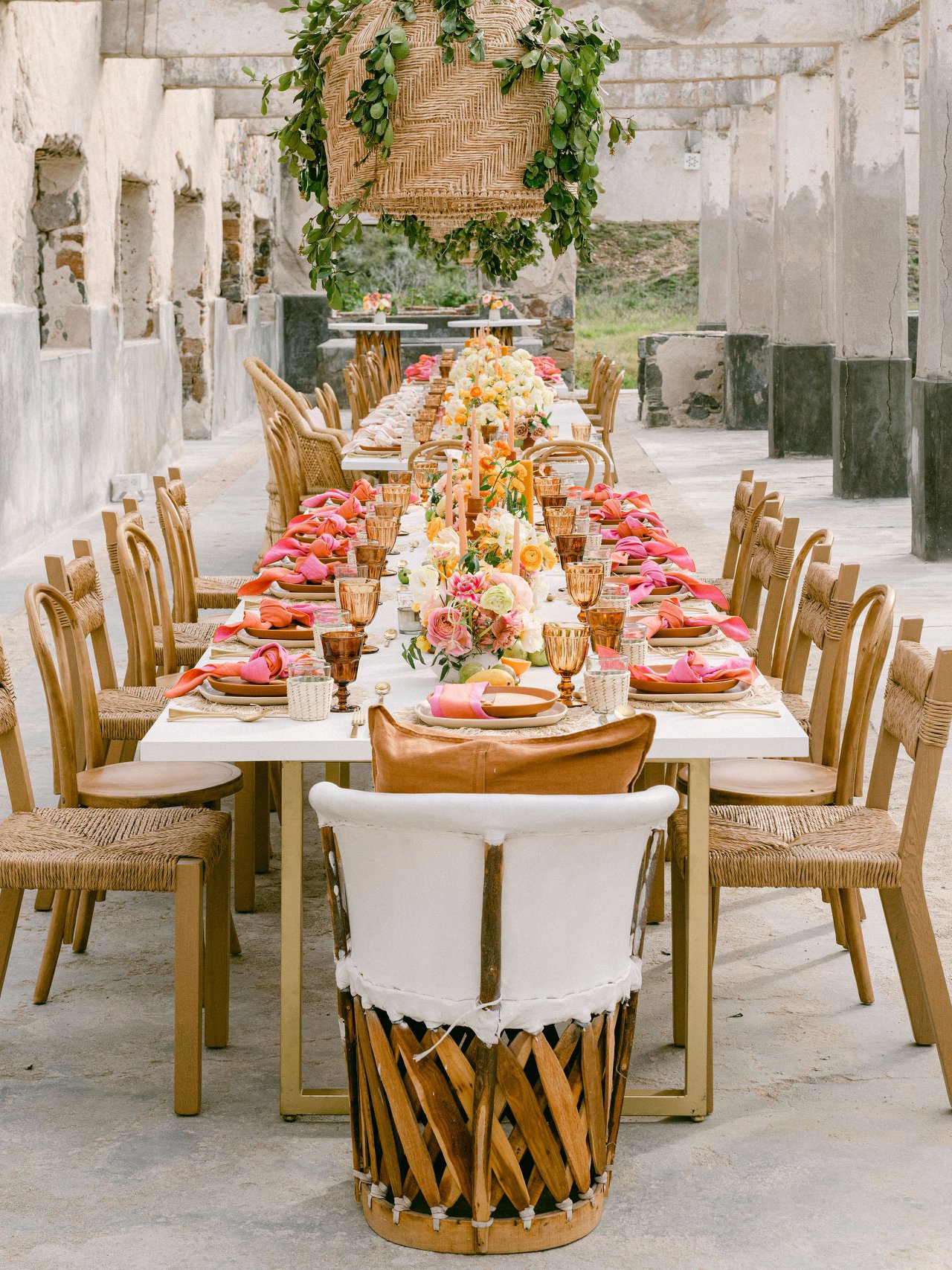 Montaje de mesa larga